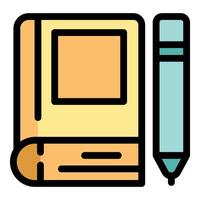 Closed book next to a pencil representing education and studying vector