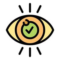 Eye showing check mark for vision correction and health vector