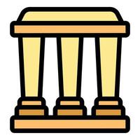 Ancient building pillars icon showing greek columns vector