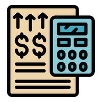 Accountant using calculator for calculating financial growth report vector