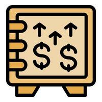 Strongbox increasing dollars value finance icon vector