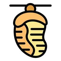 Hanging cocoon icon illustrating metamorphosis stages vector