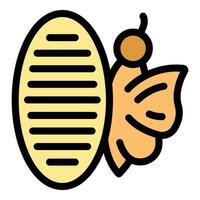 Butterfly leaving cocoon metamorphosis icon thin line vector illustration
