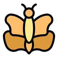 Simple yellow butterfly spreading its wings vector