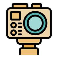 Action camera is recording video on a tripod vector