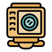 Action camera showing battery life and recording status icon vector