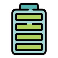 Battery icon showing almost full charge status vector