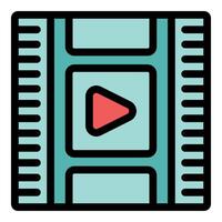 Video cassette with play button showing entertainment concept vector
