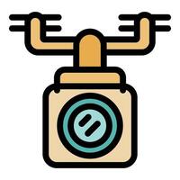 Drone camera taking photo icon thin line vector illustration