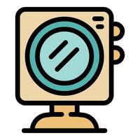 Modern clothes dryer machine icon showing appliance for laundromat vector