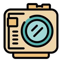 Digital camera icon illustrating taking pictures and photography vector