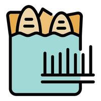 Food waste graph showing expired products and statistics vector