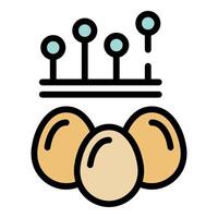Egg sorting machine processing food production line icon vector