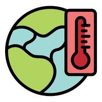 Global warming icon representing earth with high temperature vector