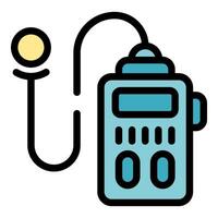 Portable radio transceiver is communicating using radio waves vector