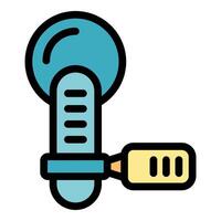 Tattoo machine drawing ink from ink pot icon vector outline