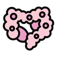 Cartoon style icon of large intestine representing digestive system vector
