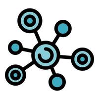 Network hub connecting data points with lines and circles vector