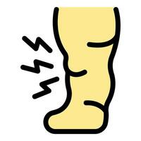 Patient experiencing leg pain with swelling and inflammation vector