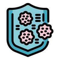 Immune system protecting from bacteria and viruses icon vector