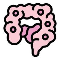 Pink colon with polyps showing disease illustration vector