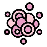 Pink bubbles floating creating abstract composition vector