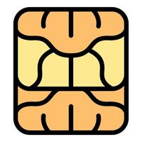 Sim card chip for mobile phone showing memory storage vector