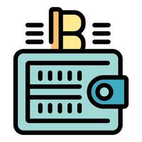 Wallet adding cryptocurrency showing blockchain transaction vector
