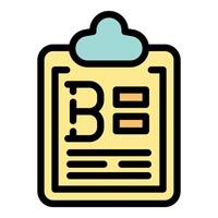 Bitcoin cryptocurrency trading clipboard showing market data information vector