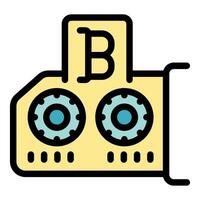 Bitcoin wallet with combination lock securing cryptocurrency funds vector