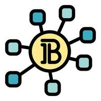 Blockchain technology connecting multiple devices securely vector