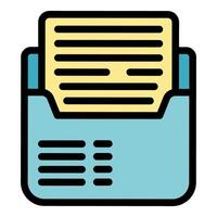 Archive folder with document for storage filing information vector