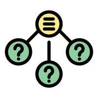 Decision making process icon depicting multiple question marks vector