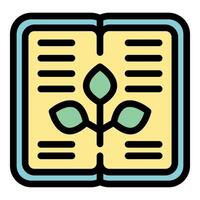 Open book with sprout growing from its pages symbolizing knowledge vector