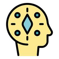 Human head with a diamond inside representing the concept of artificial intelligence vector