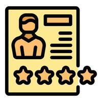Client profile with high rating stars showing customer satisfaction vector