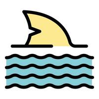 Shark fin emerging from the water surface vector