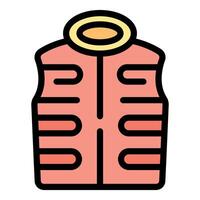 Warm vest with collar protecting from cold weather vector