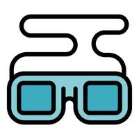 3d glasses creating virtual reality experience icon vector