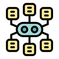Ai core connecting multiple data servers icon vector illustration