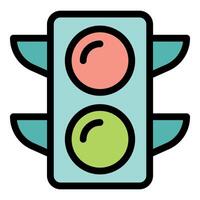 Green and red traffic light signaling to stop and go safely on the road vector