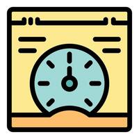 Website speed test showing fast loading time icon vector