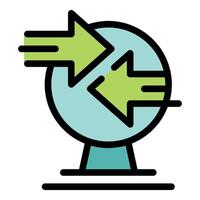 This colorful icon represents the concept of global data exchange vector