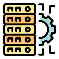 Server room optimization showing big data management process vector