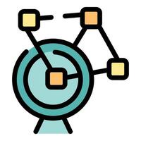 Global network connecting data blocks with lines and circles vector