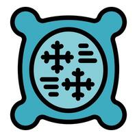 Blue cold accumulator icon with snowflakes for freezer vector