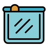Inflatable rectangular swimming pool with ladder icon vector