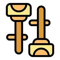 Cat scratching post set icon, outline style vector