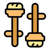 Honey dipper stick drizzling pouring honey jar icon symbol vector