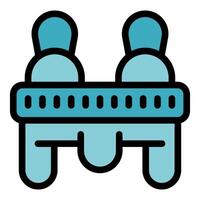 Double boiler pot icon, outline style vector